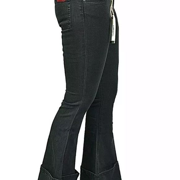 ❣️ NWT Italia  TAKUTEA Taringa jeans Black with cuffs / trendy - Picture 5 of 8